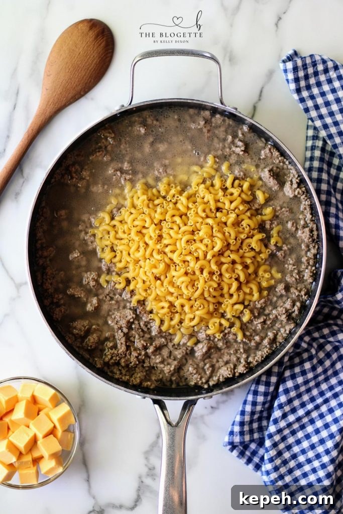Homemade Cheesy Beef and Pasta Skillet (Copycat Hamburger Helper) 6 How to Make Hamburger Helper