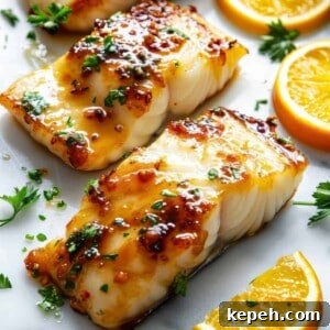 Easy sheet pan with citrus glaze.