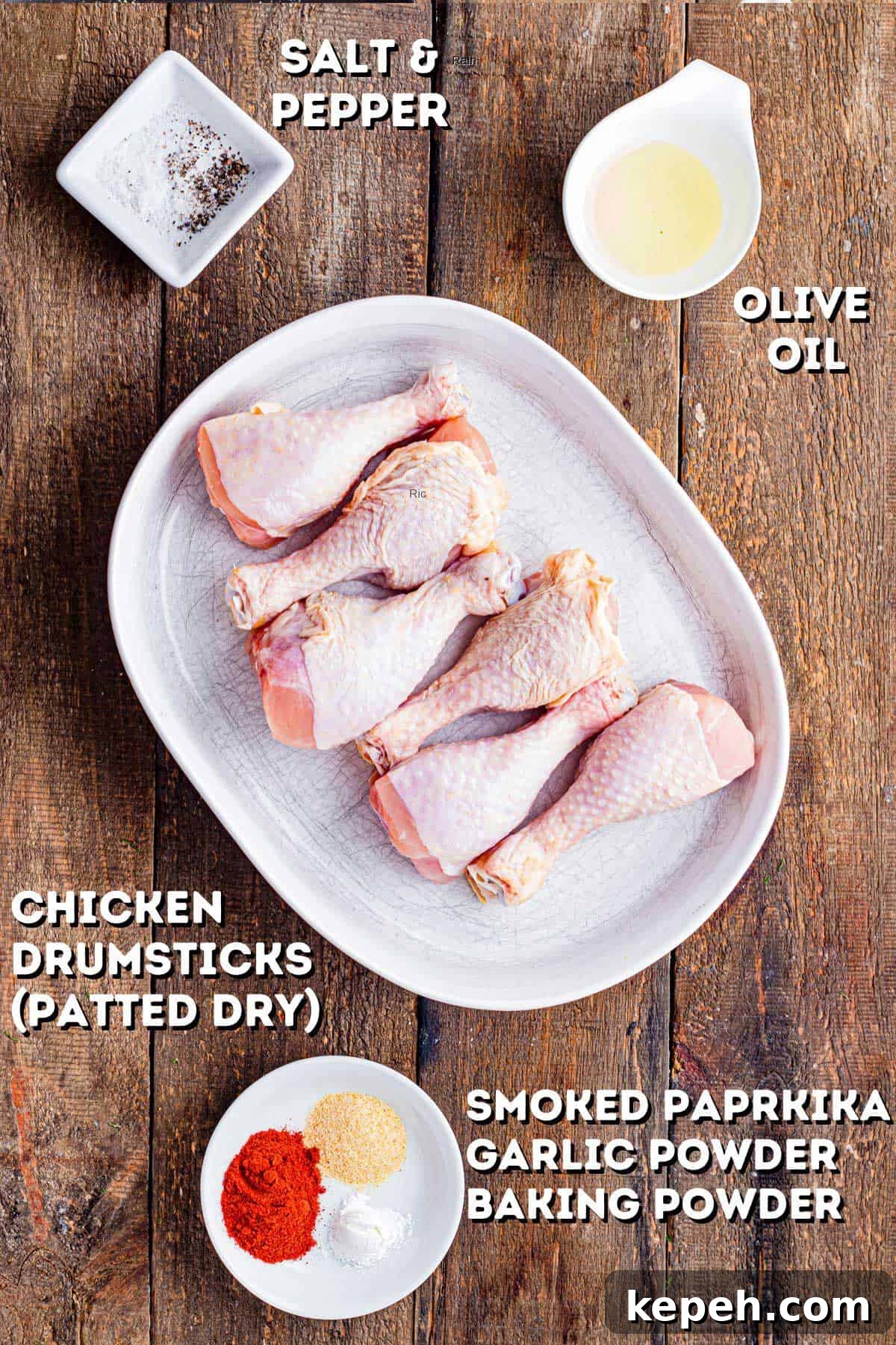 Perfectly Crispy Air Fryer Chicken Drumsticks Recipe 5 Uncooked chicken drumsticks with seasoning and olive oil.