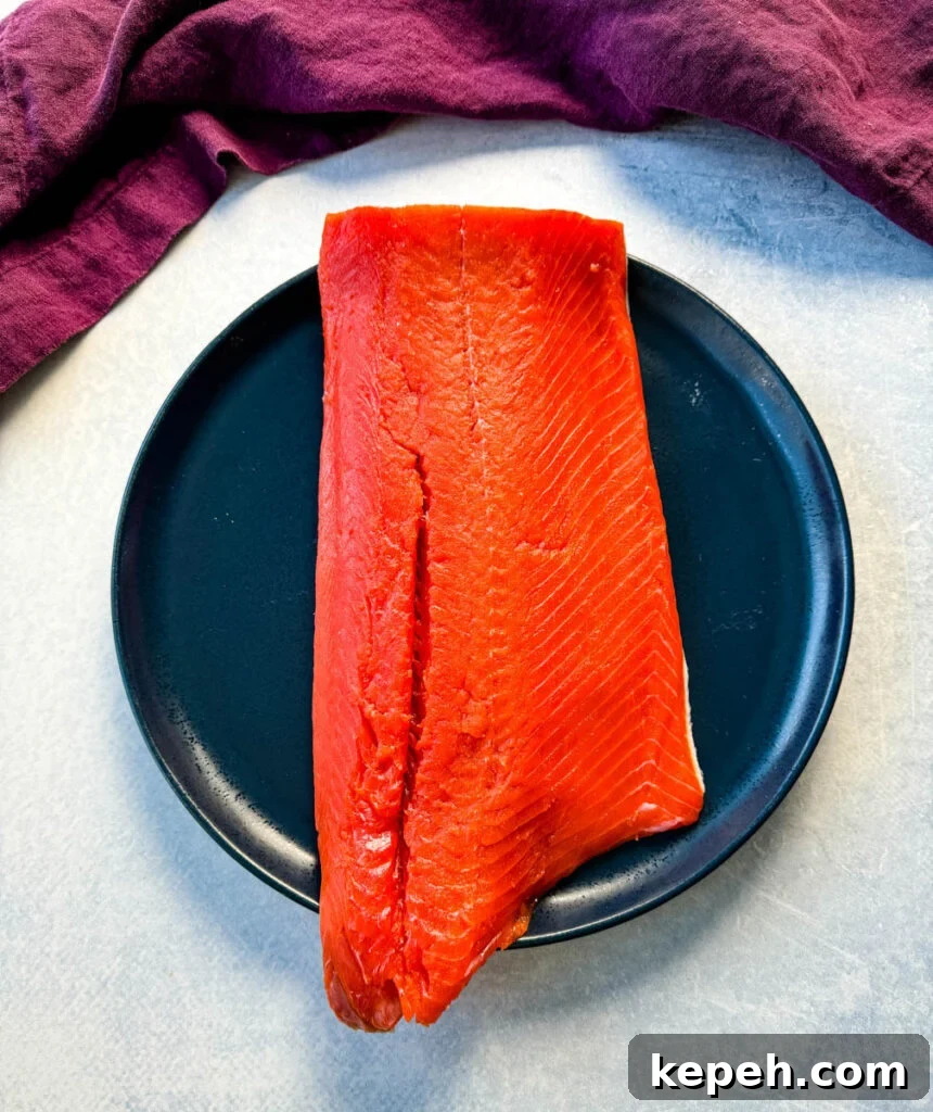 Creamy Salmon and Sweet Corn Chowder Recipe 6 raw salmon a blue plate