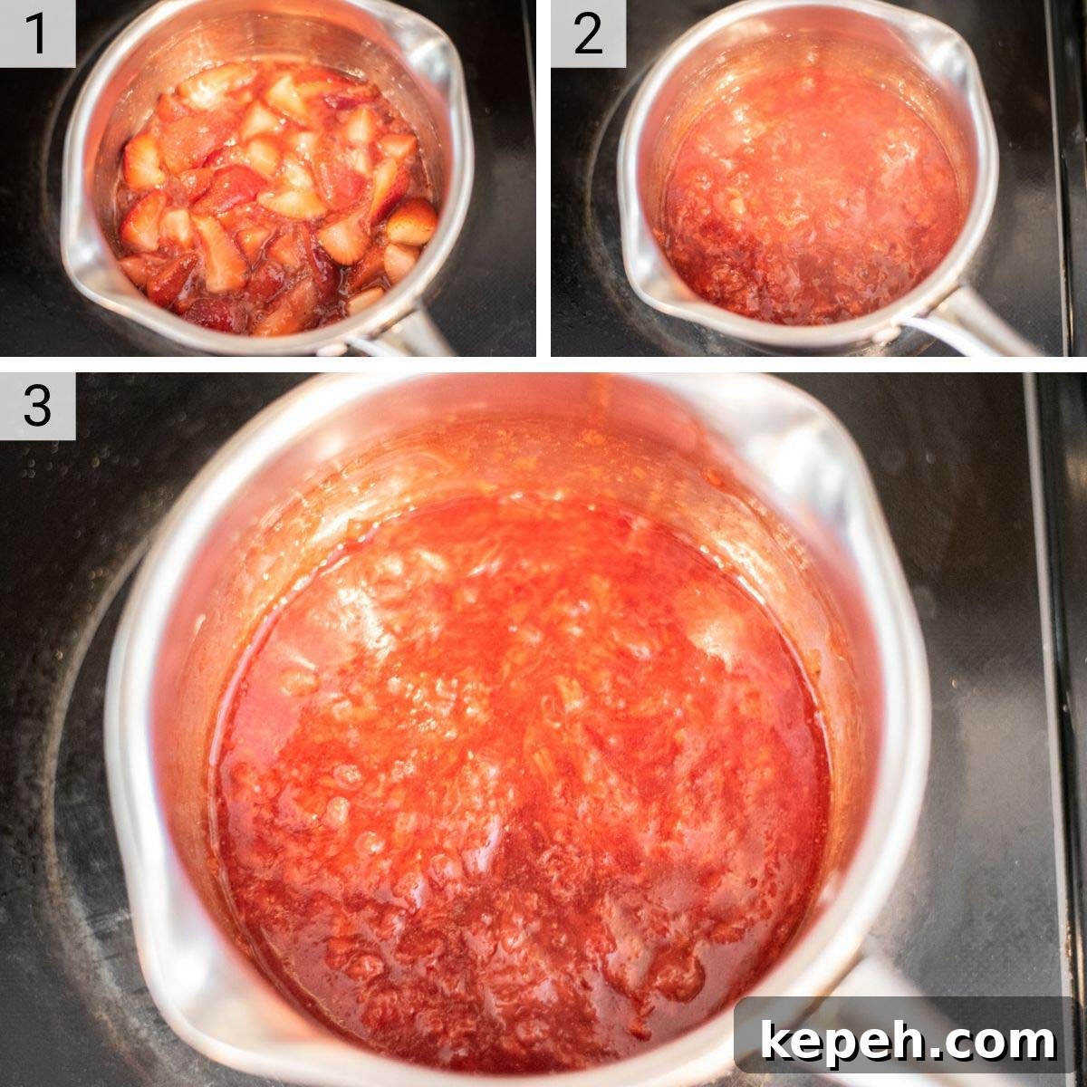 Homemade Strawberry Pop-Tarts Recipe: Flaky Pastry with Sweet Filling 4 process shots of how to make strawberry jam