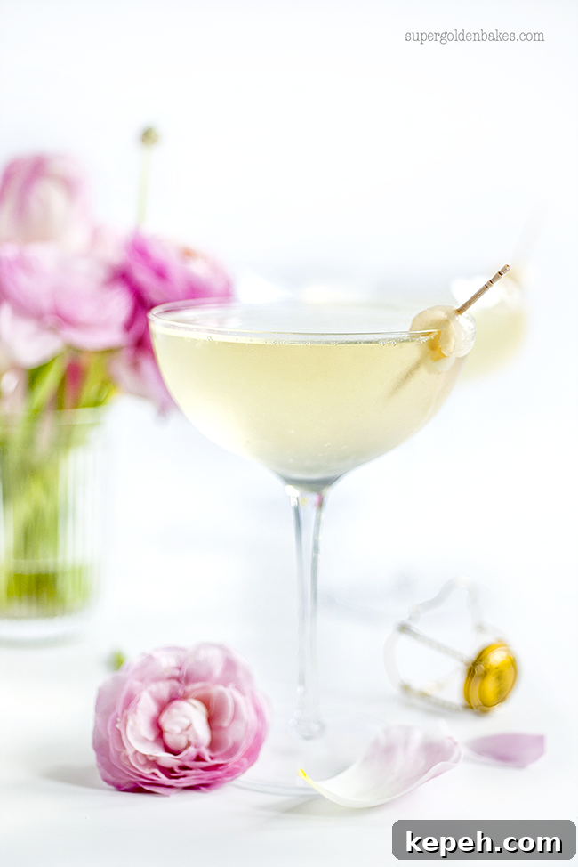 Lychee French 75 Cocktail Lychee French 75 Cocktail