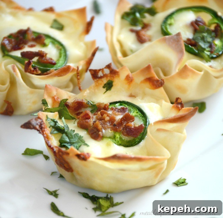Bacon Jalapeño Popper Wonton Cups — Crispy Bite-Sized Appetizers 11 jalapeno-popper-cups-bacon