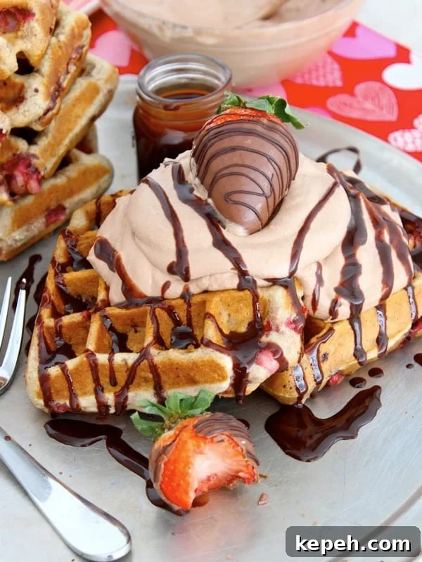 Chocolate Covered Strawberry Waffles