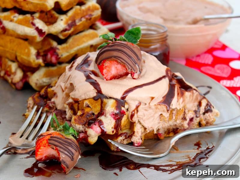Waffles with strawberries