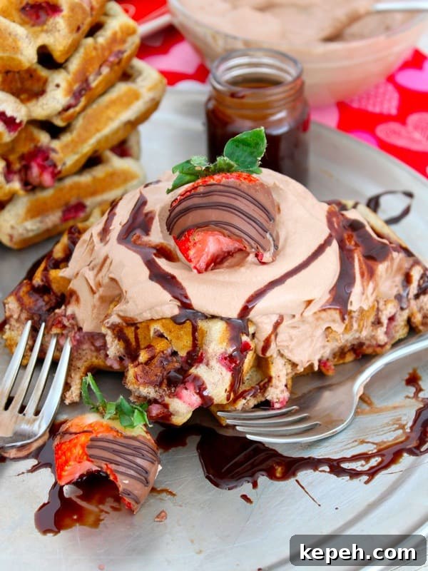 Chocolate Covered Strawberry Waffles