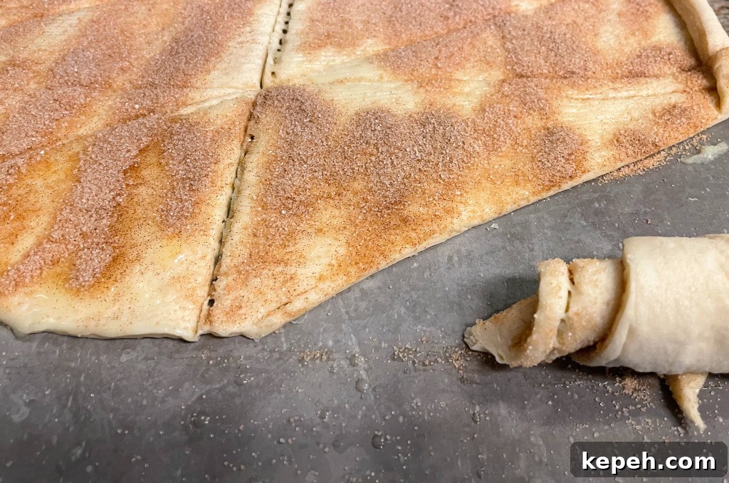 air fryer cinnamon sugar crescent rolls