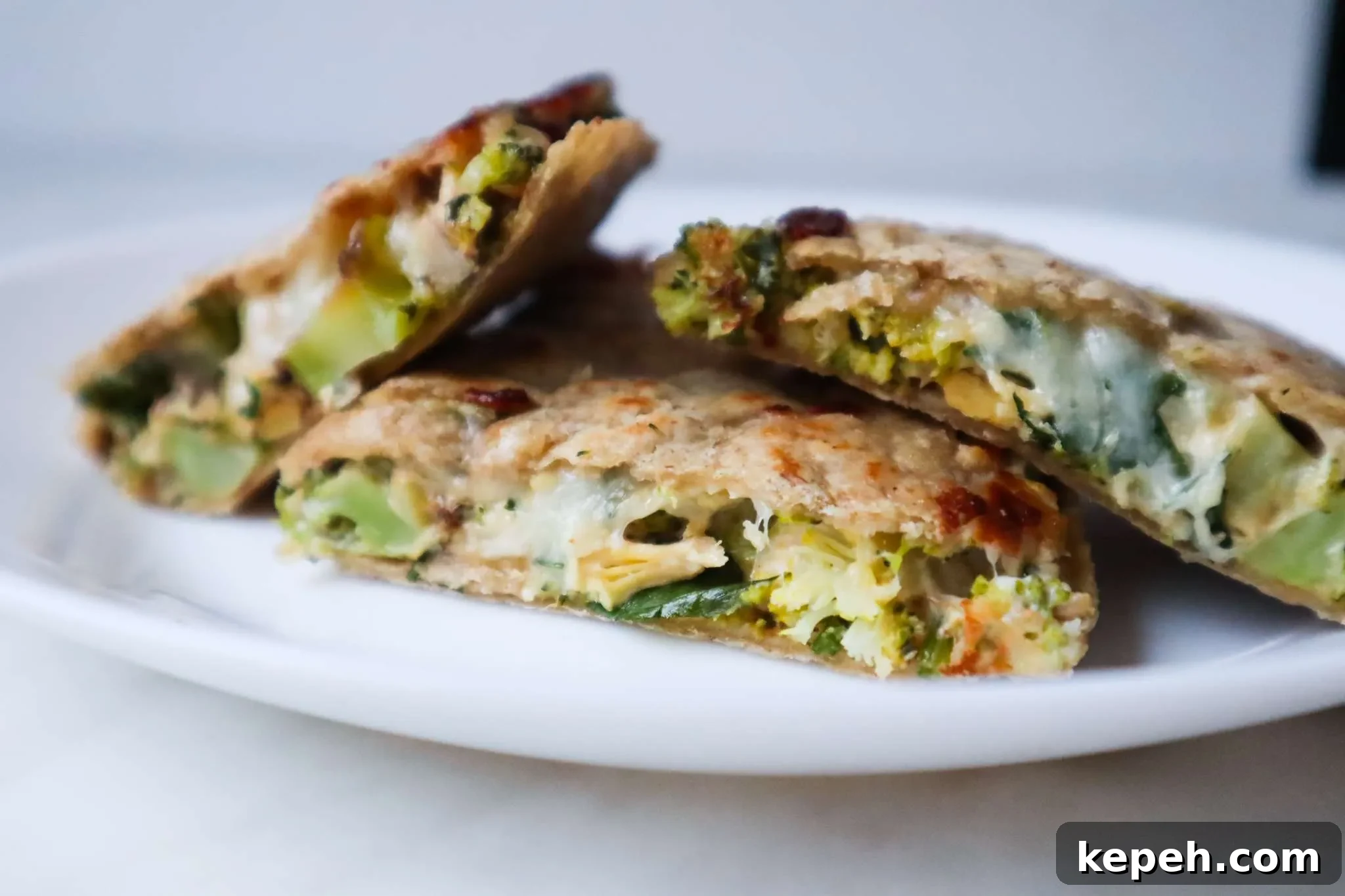 Chicken and Broccoli Quesadilla Recipe for Dinner 3 Serve this white chicken quesadilla with broccoli along with some salad for a quick, delicious easy and healthy weeknight dinner that the family will enjoy!