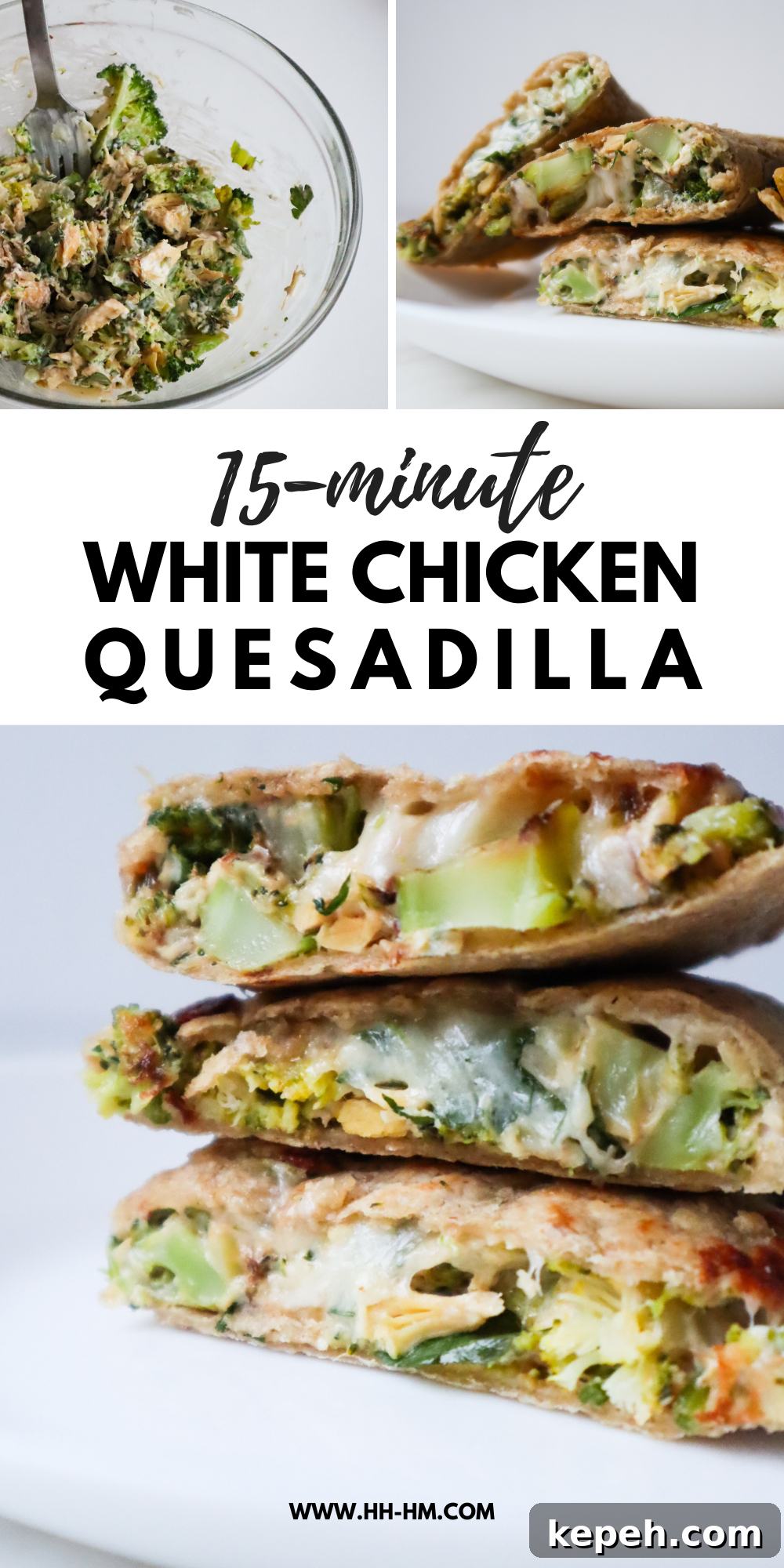 Chicken and Broccoli Quesadilla Recipe for Dinner 7 Serve this white chicken quesadilla with broccoli along with some salad for a quick, delicious easy and healthy weeknight dinner that the family will enjoy!