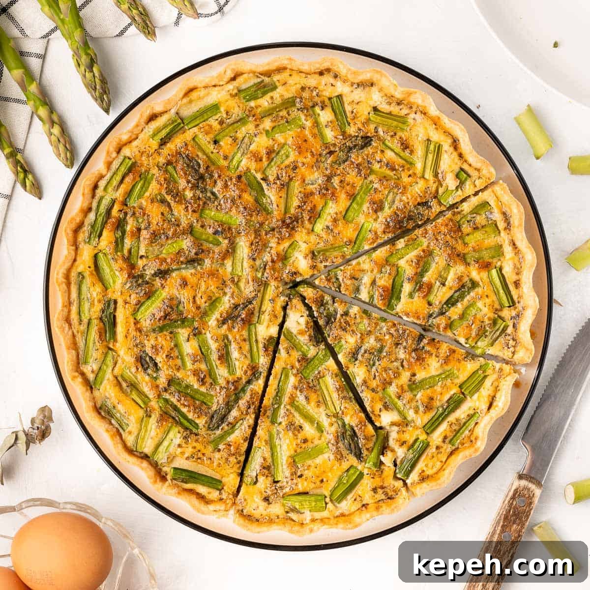 Feta and Asparagus Quiche
