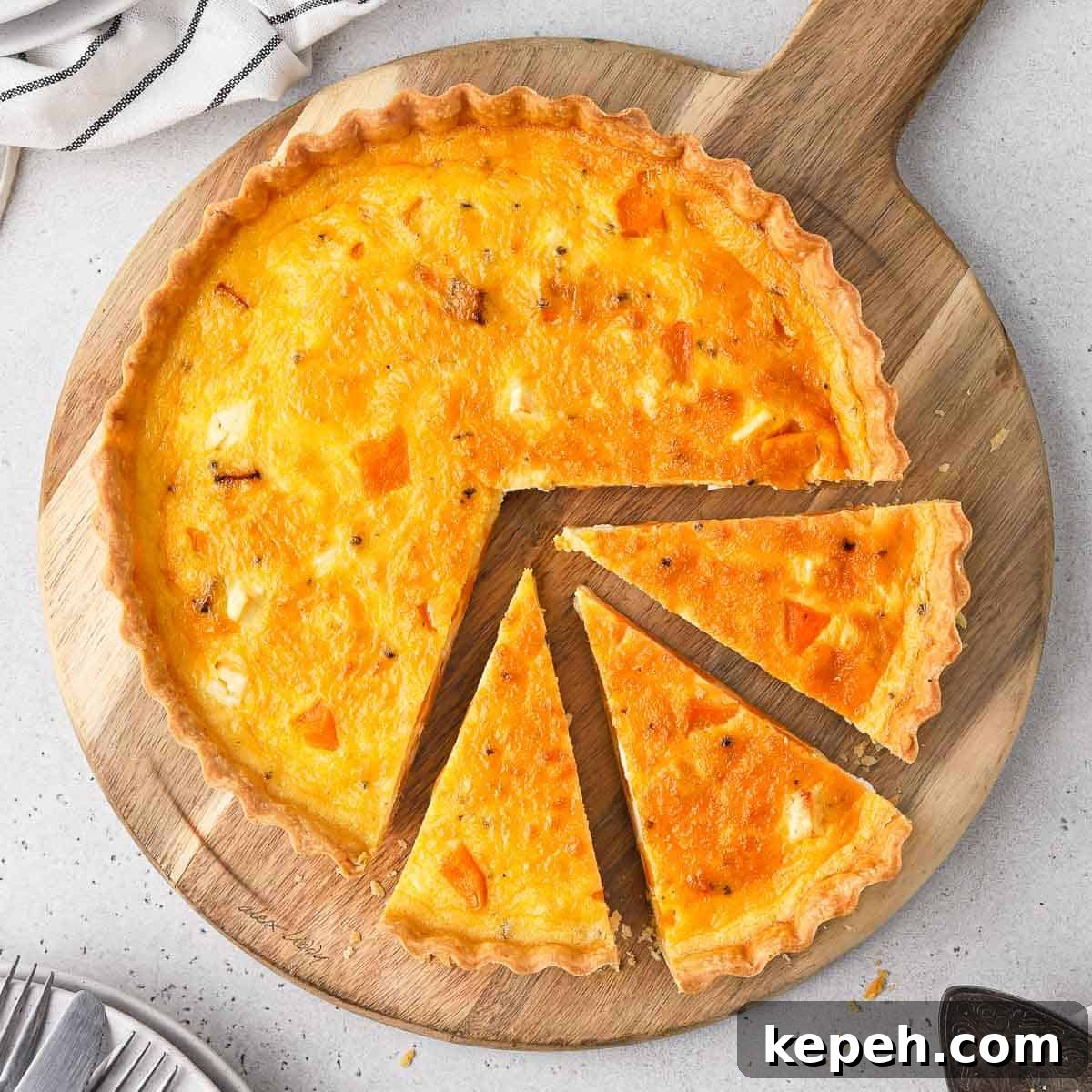 Roasted Pumpkin Quiche with Feta