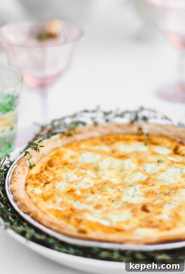 Goat Cheese and Roasted Red Pepper Quiche