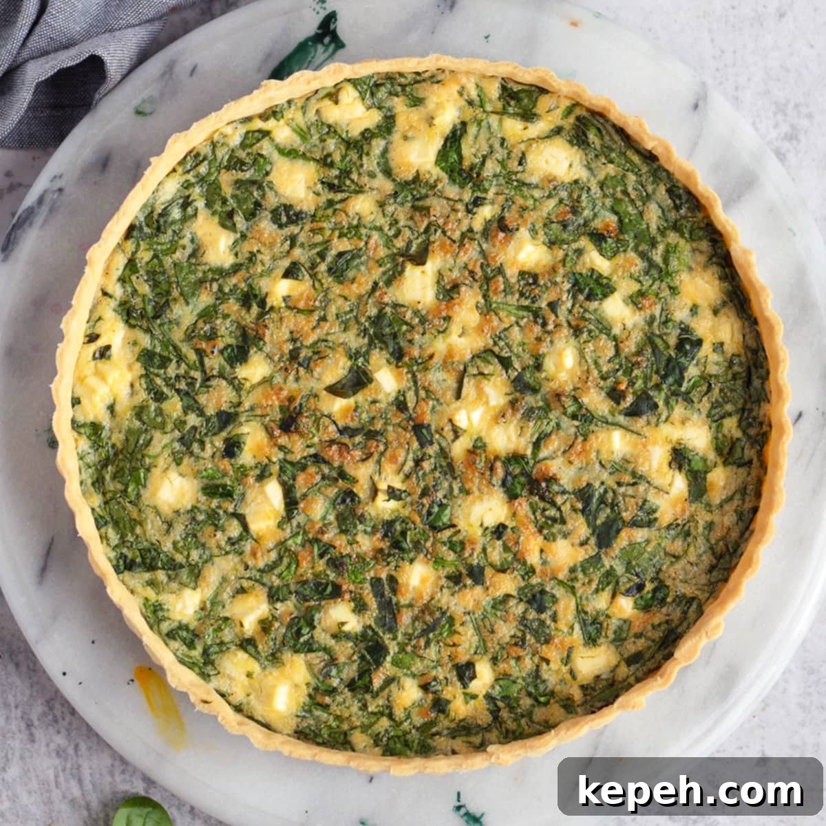 Spinach and Feta Quiche from above