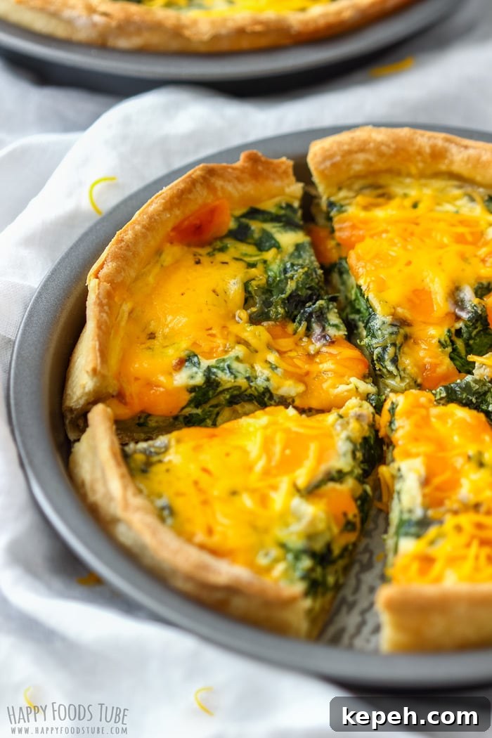 Spinach and Cheddar Quiche