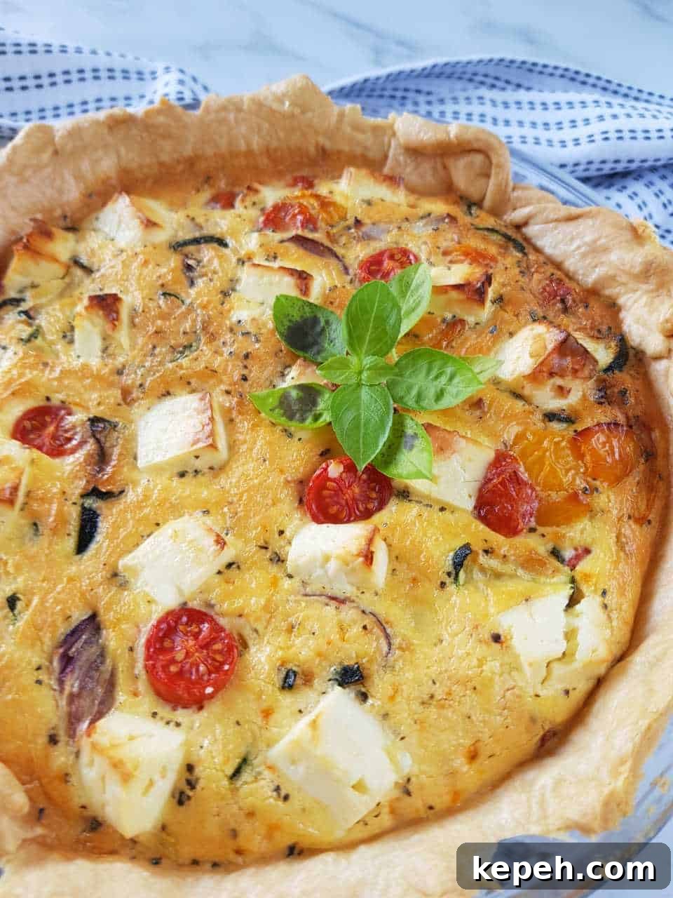 Roasted Vegetable and Feta Quiche