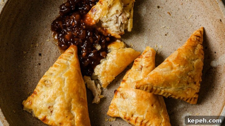A bowl of partially eaten Chicken Puff Pastires
