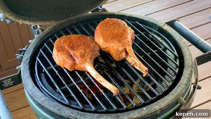 Grilled Pork Chops with Fig Jam Glaze — Big Green Egg Recipe 7 img 7286 6