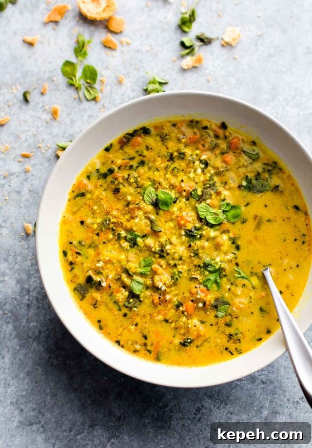 Cauliflower Rice: How to Make It + 16 Delicious Recipes 13 Curried Cauliflower Rice Kale Soup