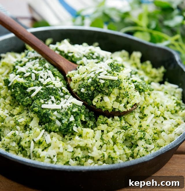 Cauliflower Rice: How to Make It + 16 Delicious Recipes 14 pesto cauliflower rice
