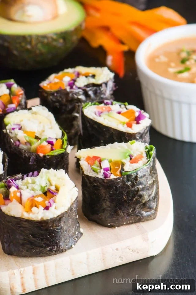 Cauliflower Rice: How to Make It + 16 Delicious Recipes 17 Vegan Sushi with Cauliflower Rice
