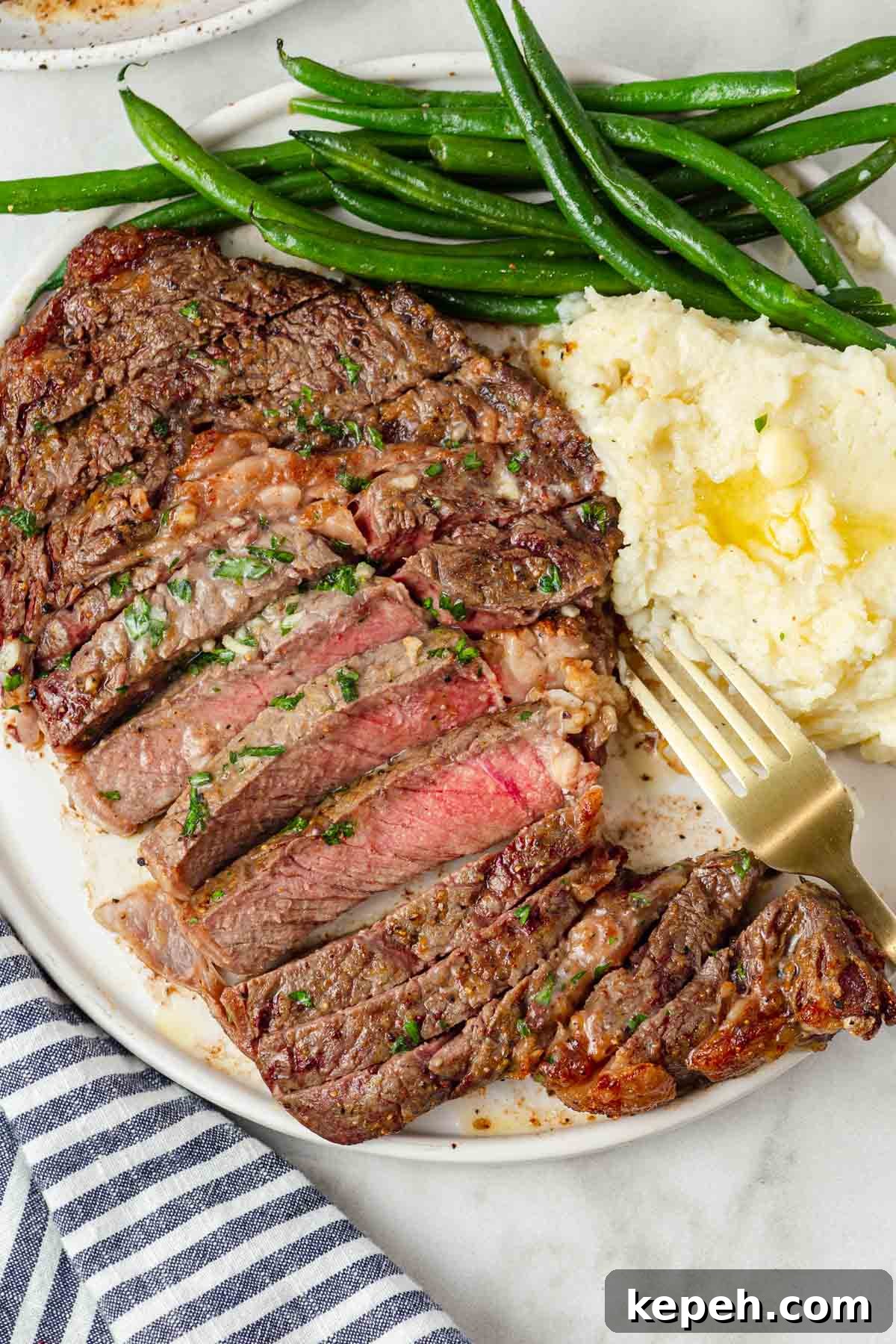 Perfect Ribeye Steak in the Air Fryer: Juicy, Quick Method 11 sliced air fryer-ribeye steak.