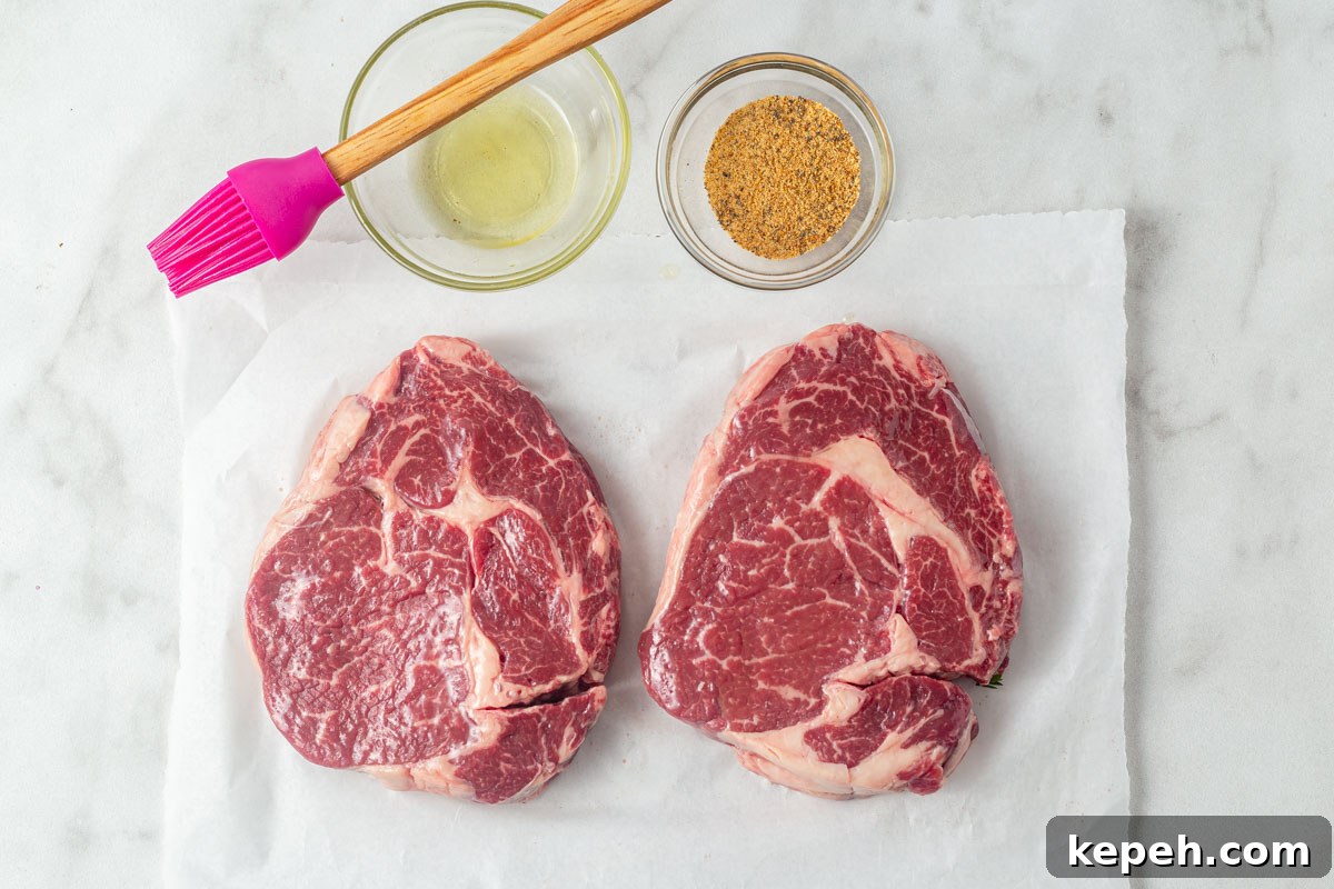 Perfect Ribeye Steak in the Air Fryer: Juicy, Quick Method 3 ingredients for air fryer ribeye steak.