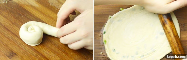 Crispy Chinese Scallion Pancakes Recipe with Step-by-Step Guide 5 rolling scallion pancakes