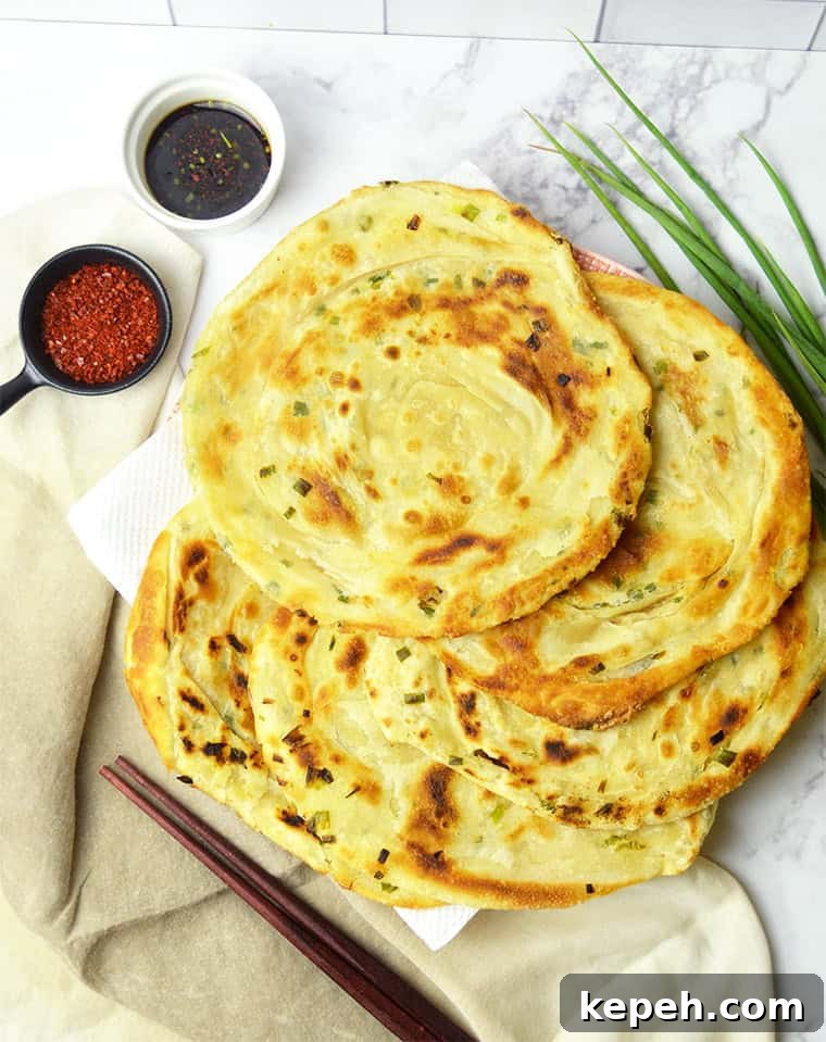 Crispy Chinese Scallion Pancakes Recipe with Step-by-Step Guide 8 chinese scallion pancakes