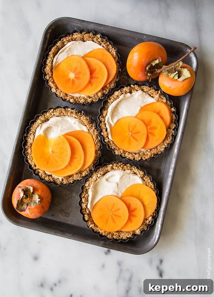 Maple Cinnamon Cream Cheese Brûléed Persimmon Tarts 5 Brûléed Persimmon Tart with maple cinnamon cream cheese