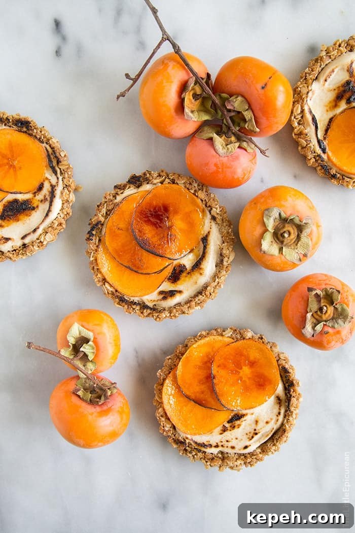 Maple Cinnamon Cream Cheese Brûléed Persimmon Tarts 7 Brûléed Persimmon Tart with maple cinnamon cream cheese