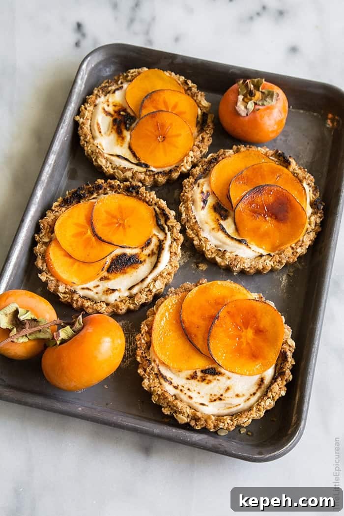 Maple Cinnamon Cream Cheese Brûléed Persimmon Tarts 9 Brûléed Persimmon Tart with maple cinnamon cream cheese