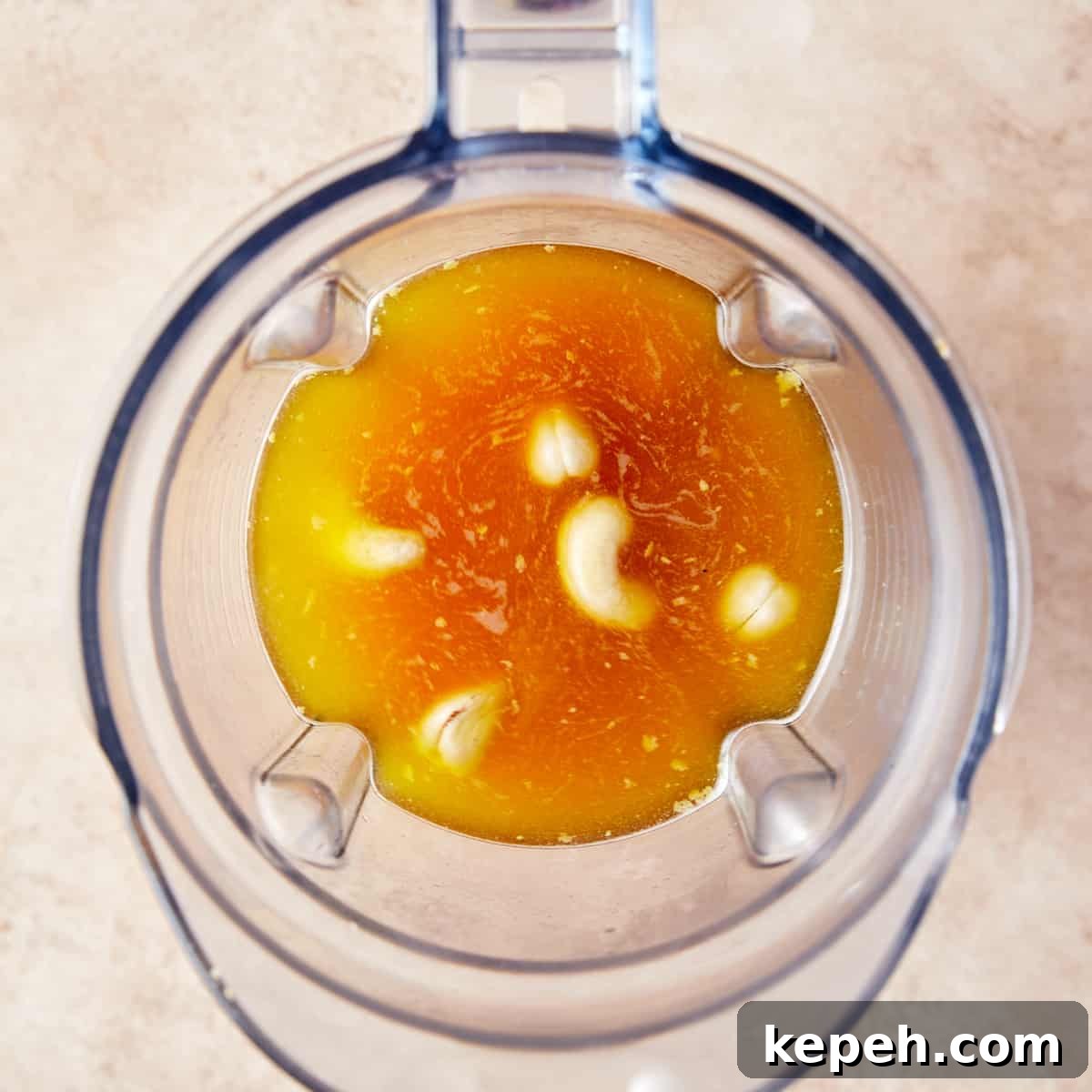 Photo showing all sauce ingredients in the blender, before blending.