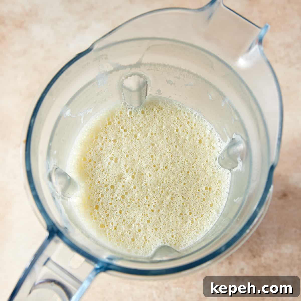 Photo of blended cashew sauce in the blender.