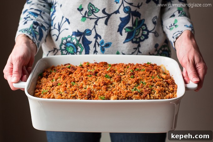 Baked Chicken & Wild Rice Casserole ready to serve.