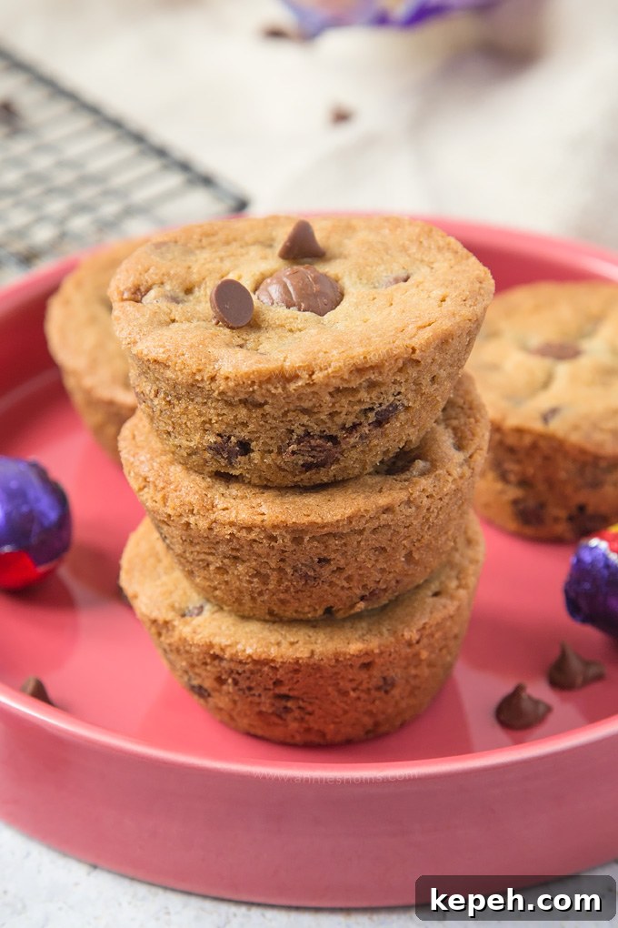 Soft and chewy chocolate chip cookies stuffed with a mini Cadbury Creme Egg. The perfect, easy Easter bake!