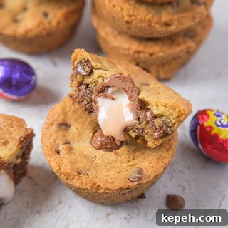 Creme Egg Filled Cookie Cups