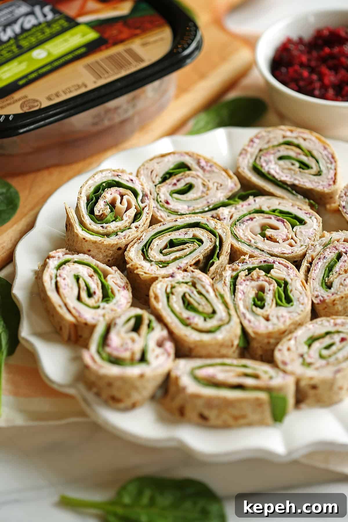 Turkey Cranberry Pinwheels: Festive Appetizer Recipe 2 Healthy Turkey Pinwheels with Cranberry Spread