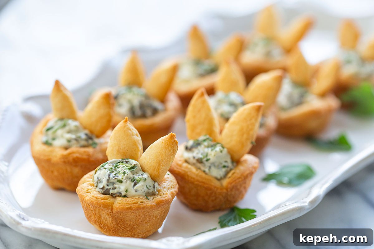Easter Bunny Crescent Bites: Cute Holiday Appetizer Recipe 6 Easter Appetizer Bunny Cups