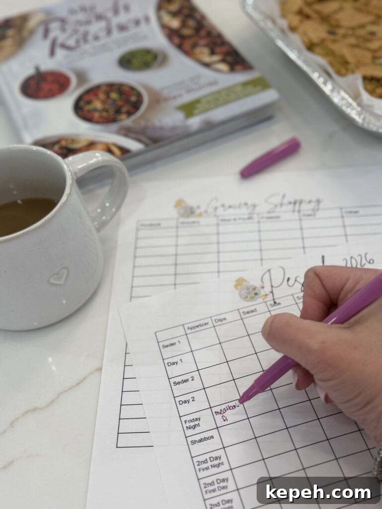 Pesach 2026 menu template