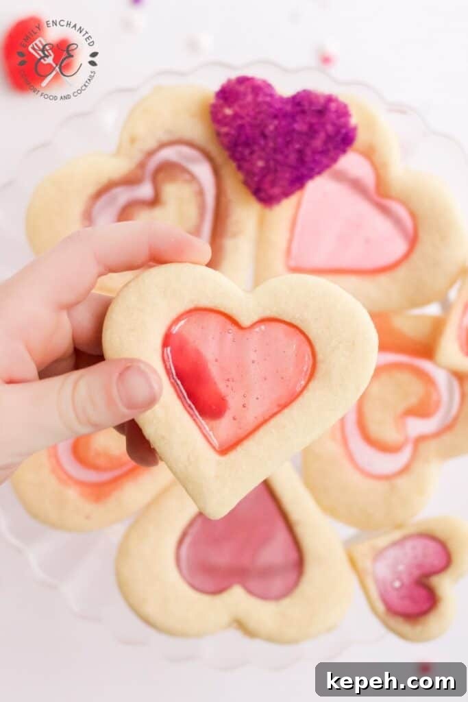 Valentine's Day Stained Glass Cookies Heart Shaped Stained Glass Cookies