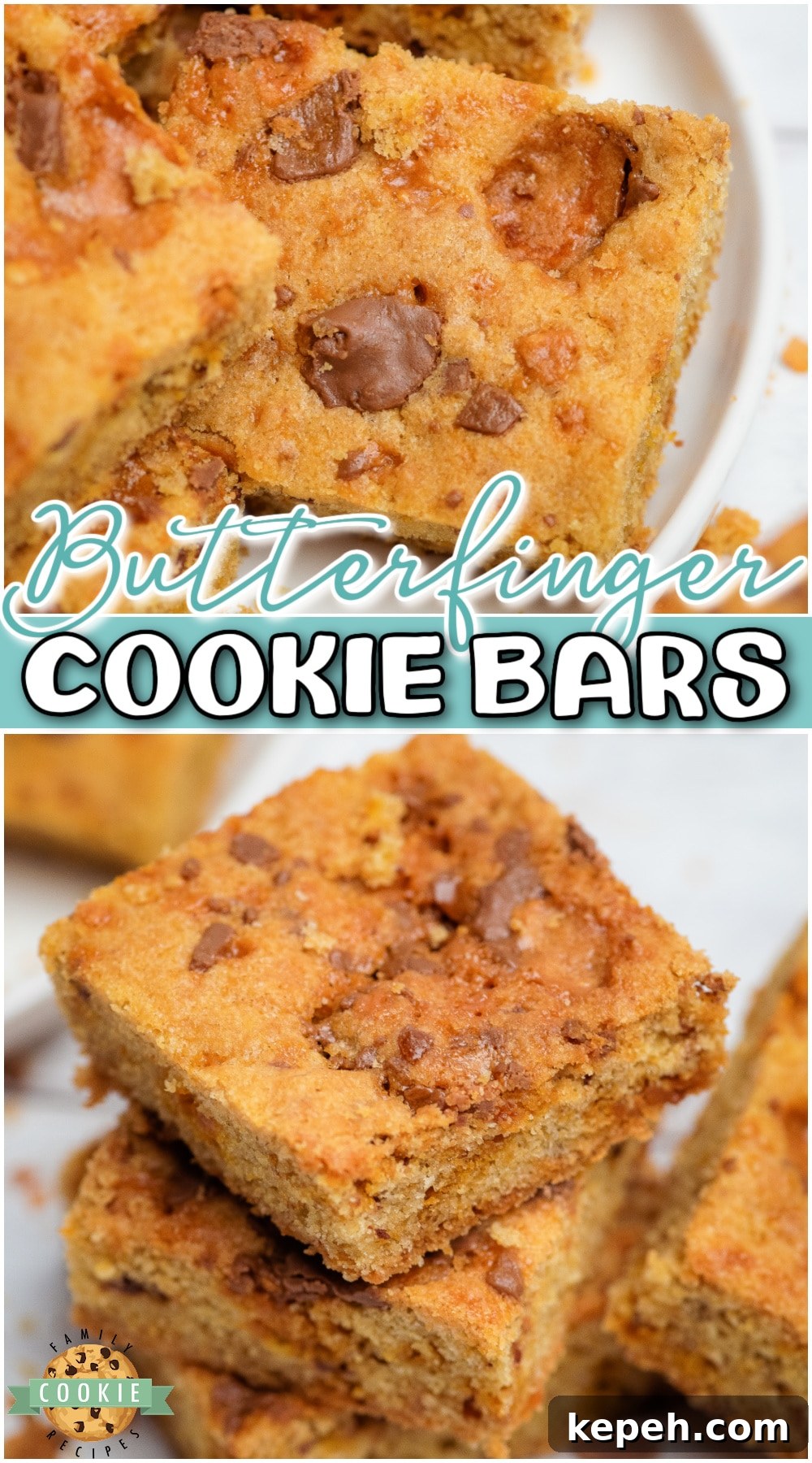 Butterfinger Cookie Bars Recipe: Crunchy Candy-Stuffed Blondies 13 Butterfinger Cookie Bars are your favorite candy bar but in delicious cookie form!
