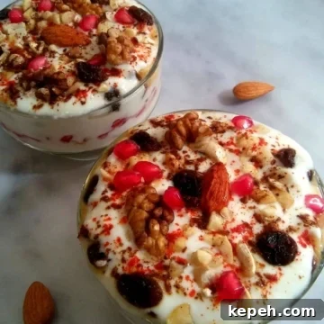Layered Fruit & Nut Raita Recipe — Creamy Tangy Yogurt Salad 2 Fruit and nut raita recipe