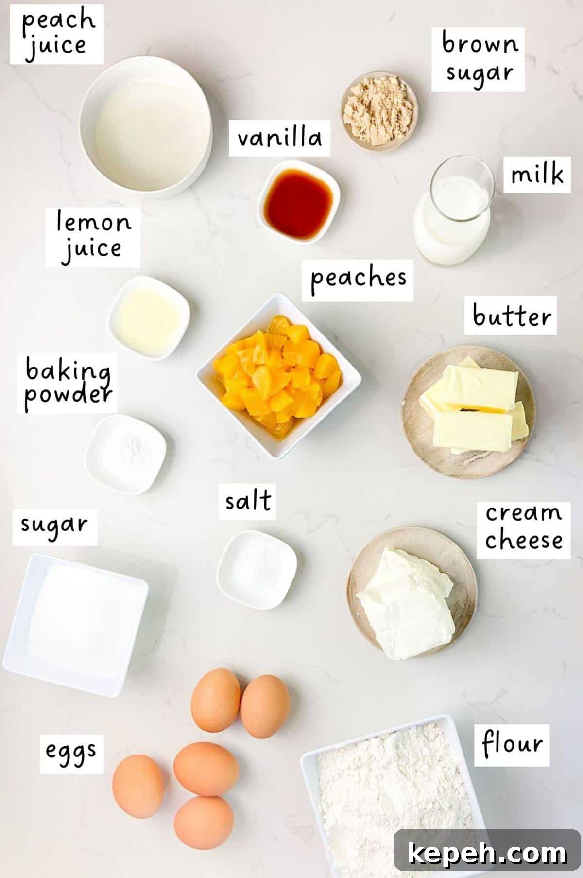 Ingredients on white countertop.