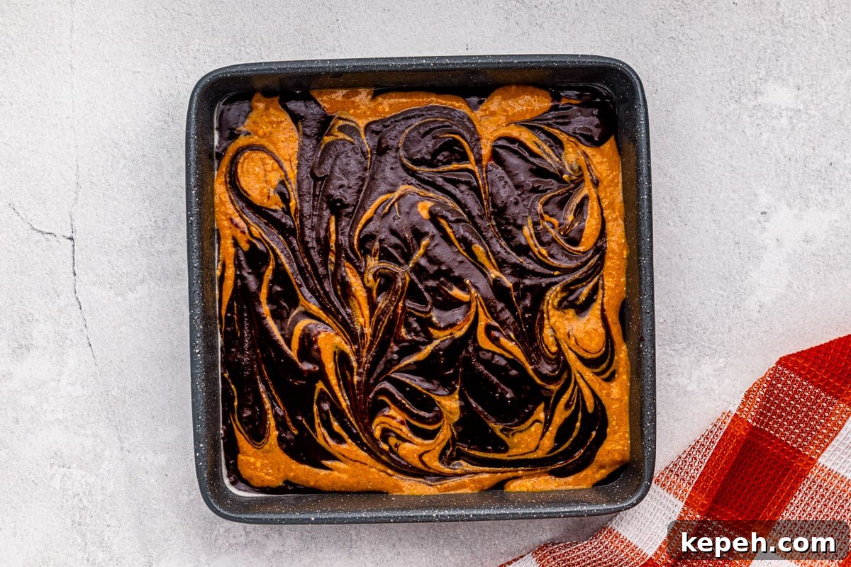 Chewy Pumpkin Brownies with Warm Spice and Chocolate Swirl 10 how to make pumpkin brownies