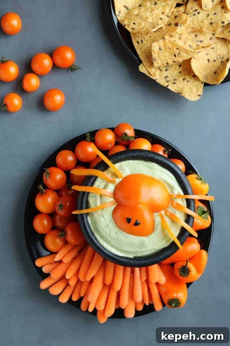 Spooky Spider Veggie Dip