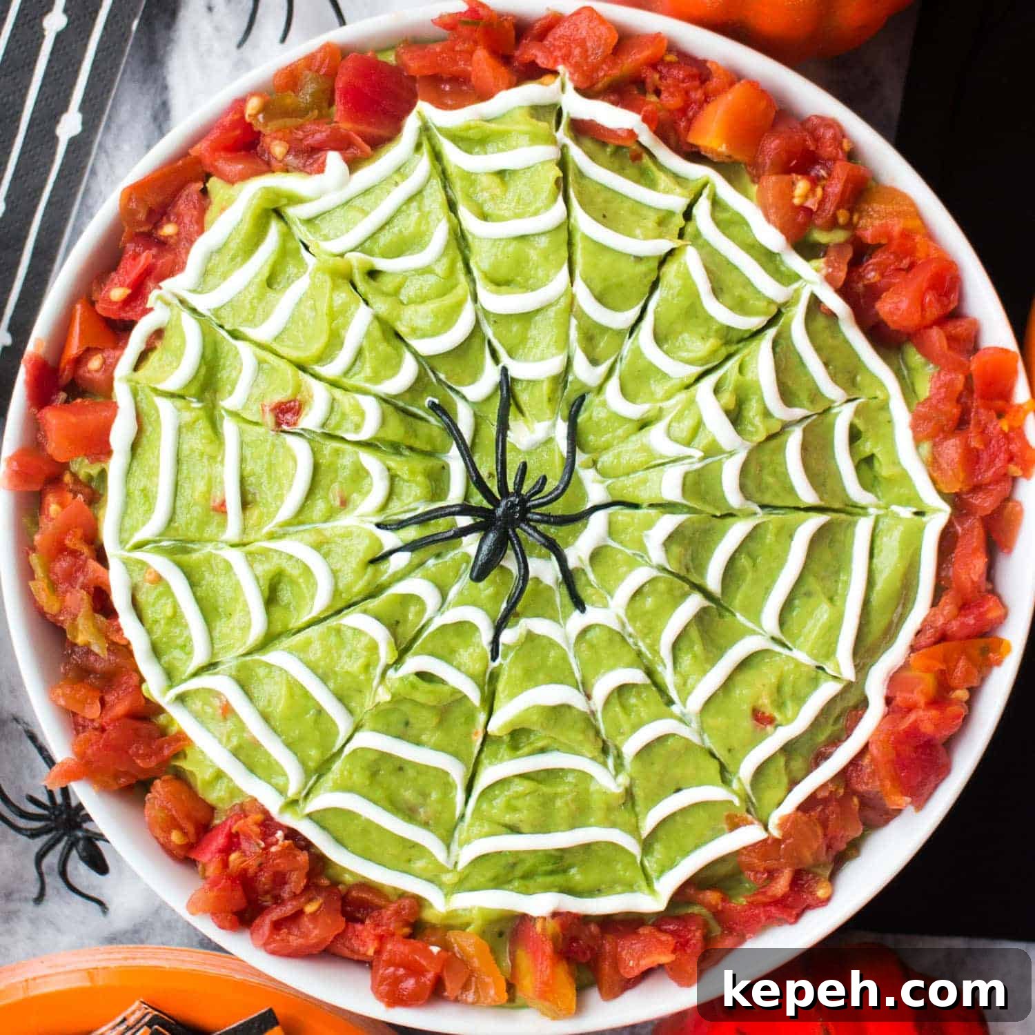 Spiderweb Guacamole Dip