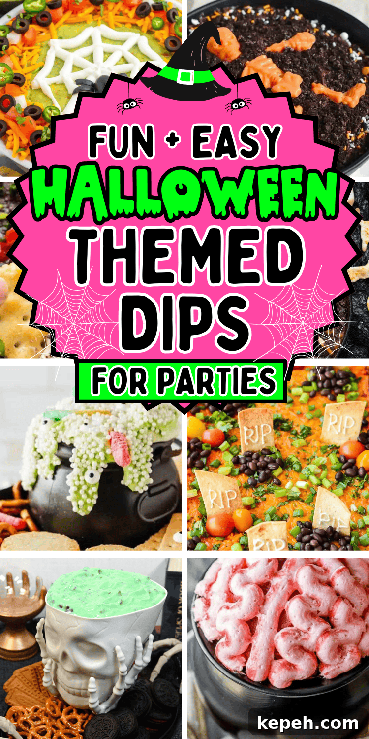 35 Spooky Halloween Dip Recipes for Party-Ready Snacks 39 Easy Halloween dips for parties! Fun Halloween themed party dips including savory dip recipes and sweet dessert dips. From gross throw up queso dip and graveyard taco dip to cute halloween dessert dip for kids, you’ll love these easy halloween party appetizers. Cheap potluck ideas for Halloween, easy halloween desserts, halloween crockpot dip, creepy appetizers, adult halloween party food, halloween camping food ideas, simple halloween snacks, halloween charcuterie, spooky dips, movie night food