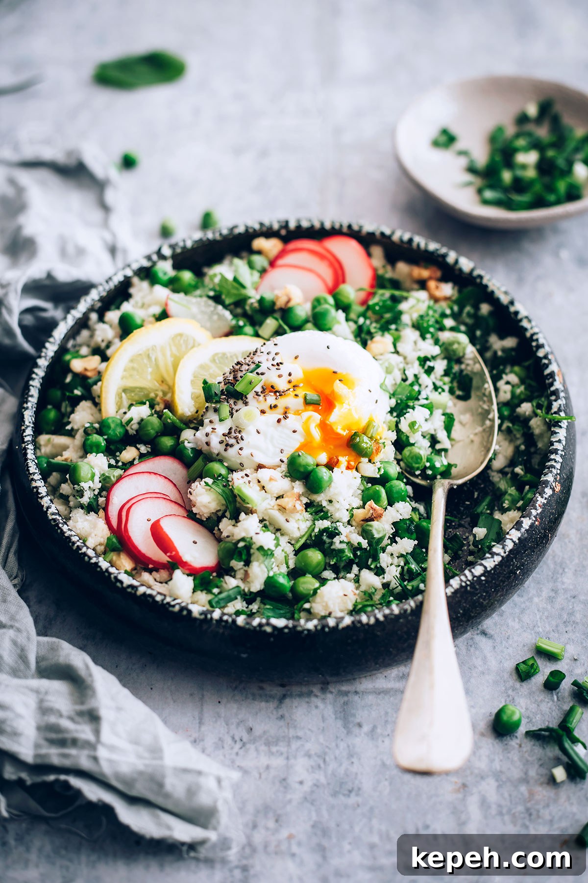Spring Greens Cauliflower Rice Bowl