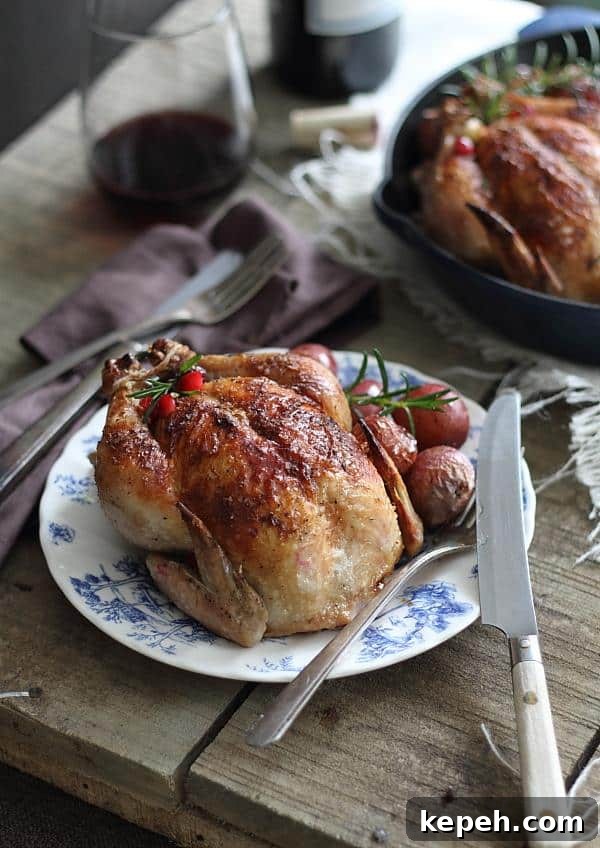 Stuffed Cornish hens with cranberries and apples is a stunning meal that couldn't be easier to put together.