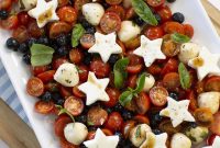 Red White and Blue Caprese Salad with Cherry Tomatoes